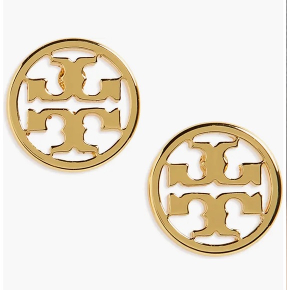 Tory Burch Circle Logo Stud Earrings. Gold color. New - Picture 2 of 9